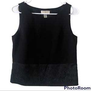 Vintage 80’s Amanda Smith‎ Black Floral Formal Tank Top Size 6P